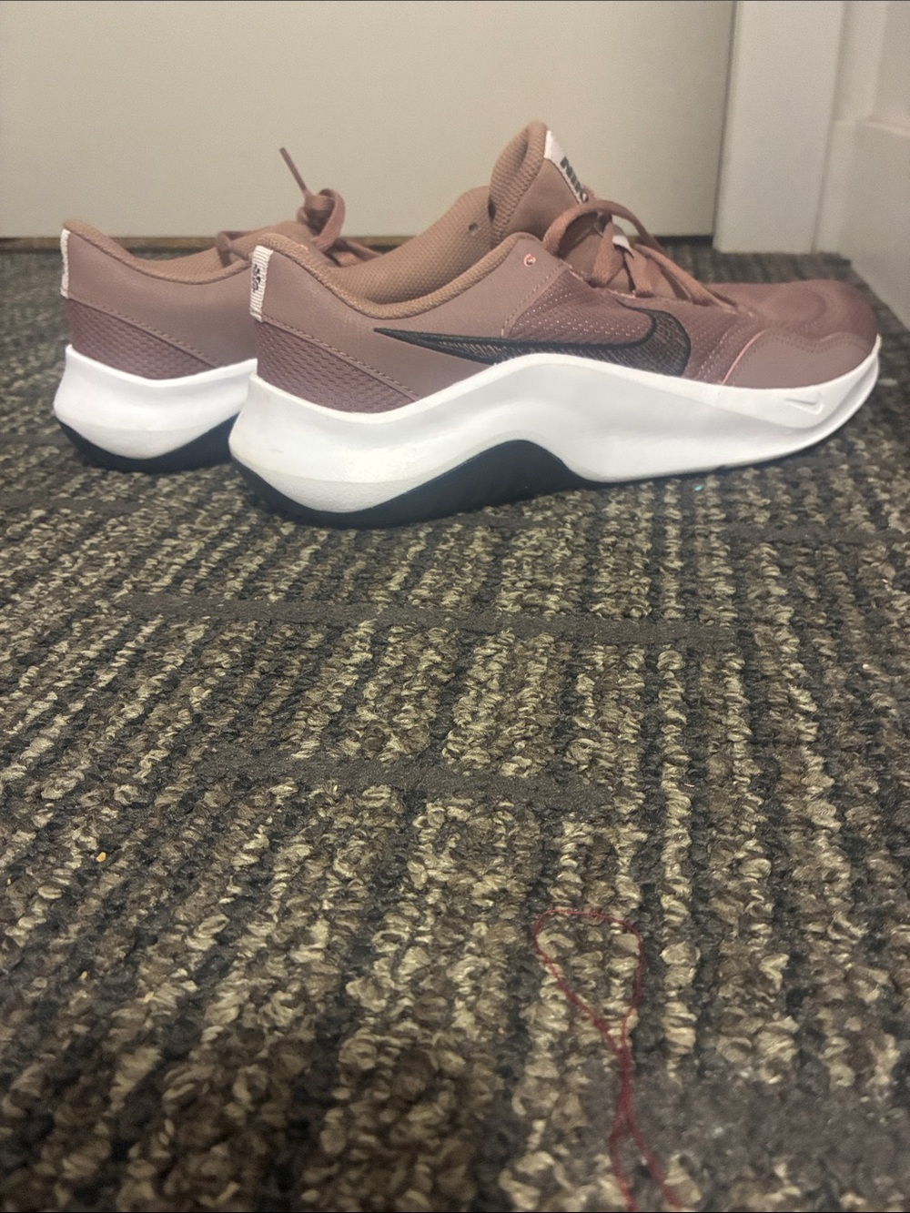 Nike Women's Dusty Rose Athletic Sneakers with Black Swoosh